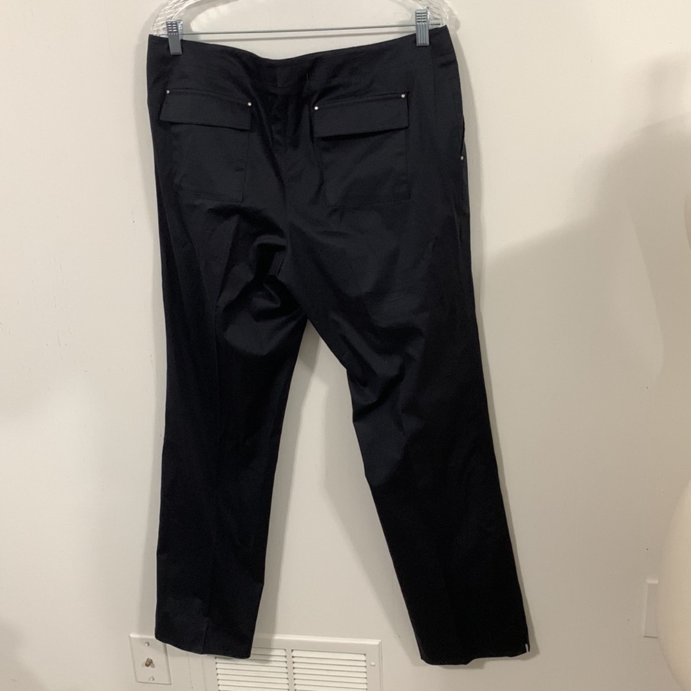 Calvin Klein Dark Navy Blue creased work pants / office pants Size 14 good cond - Picture 3 of 7